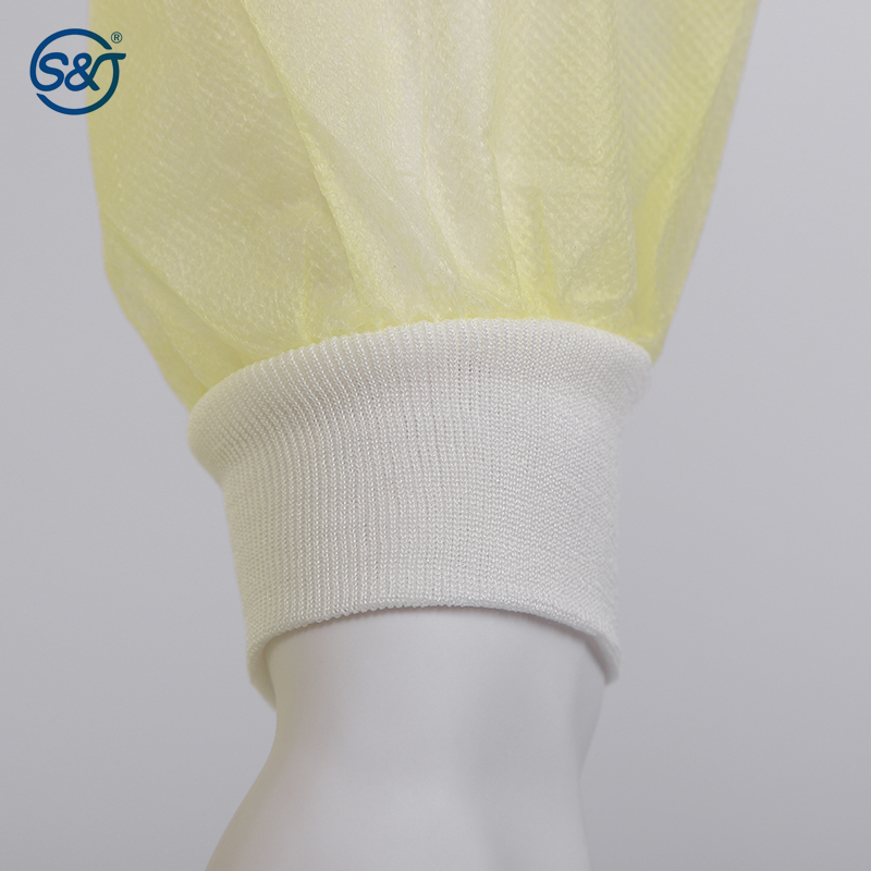 PP PE Disposable Long Sleeve Gown Green Non Woven Disposable Isolation Gown