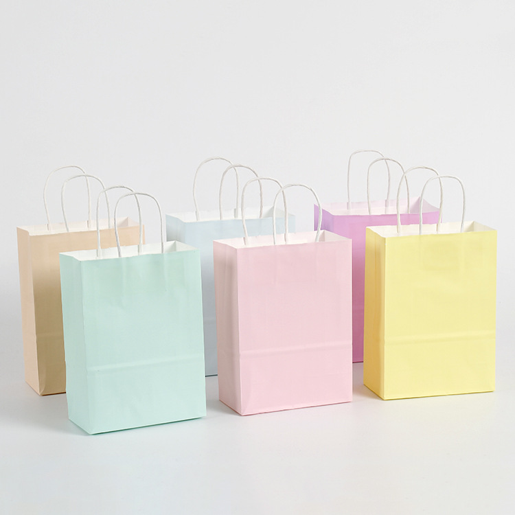 Holographic Paper Bulk Paper Shopping Bags For Snack Packaging Brown Kraft Paper