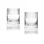 Hot Selling Lead-Free Crystal Whiskey Glass Sandblasted Sea Wave Glass Custom