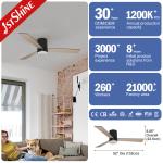 CCC 52 Inch 3 Plywood Blades Flush Mount Ceiling Fan With Silent DC Motor
