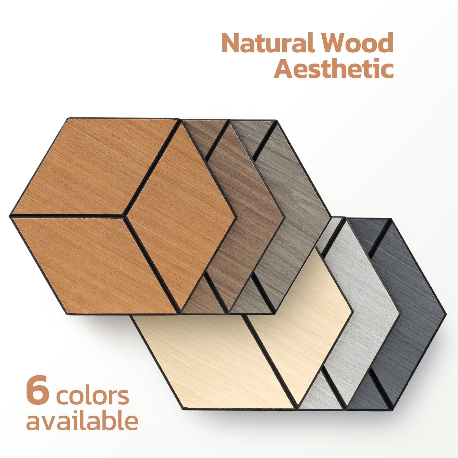 Direct Stick PET Hexagon Wall Panel For Indoor Wall Soundproofing