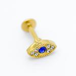 Surgical Steel Vertical Labret Jewellery 8mm Gold Plated Labret Studs