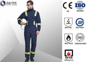 Wholesale S-3XL Navy blue 100% FR Cotton Flame Retardant Work Clothes FR Coverall from china suppliers