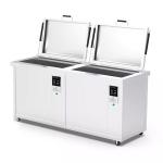 Double Tanks Industrial Ultrasonic Parts Cleaner With Hot Air Drying 135L