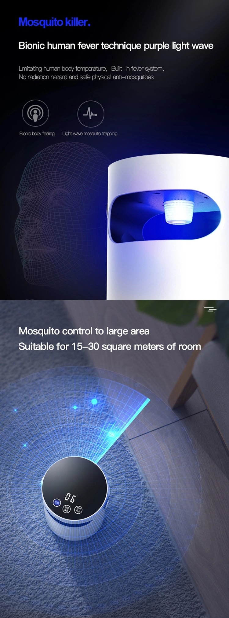 Hot Sell Anti Mosquito Products Electronic Flying Insect Pest Repeller Mosquito Killer Trap Lamp