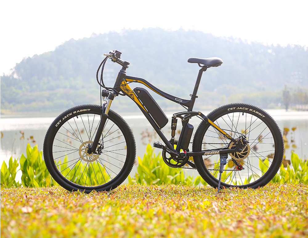 Full Suspension Rear Hub Motor Electric Bicycle 48V 17Ah 500W 27.5 Inch Wheel Size
