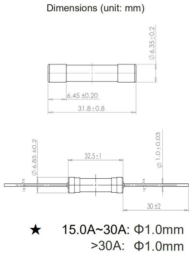 Cylinder IEC60127-7 Miniature Cartridge Fuse Time Delay 250V Ceramic Fuse