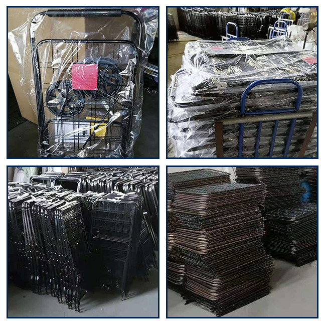 Shopping Supermarket Folding Trolly Cart Q235 Steel
