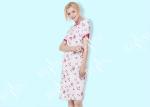 Cotton Interlock Ladies Night Dresses Sleepwear Long Sleeve Pink Floral Printed