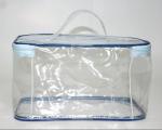 Clear Transparent Makeup Bag , Waterproof Cosmetic Travel Bag With Handle