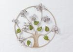 Decorative Tree Flower Oval Rose Gold Metal Wall Decor