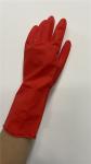 Household Red M60g Flock Lined Latex Gloves For Cleaning