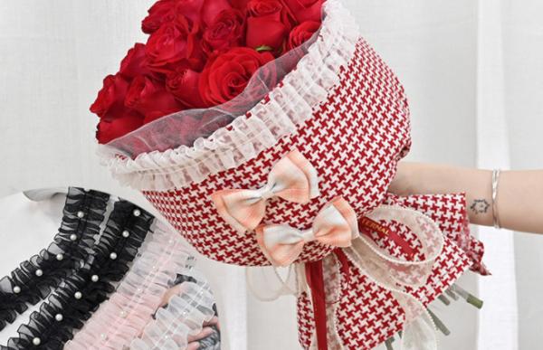Wholesale flower packaging materials, flower shop, small fragrance style, round