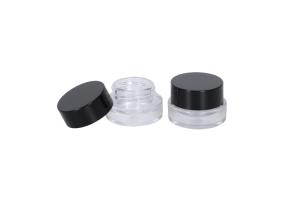China 5G / 5ML Round Clear Glass Jars with Black Lids Makeup Foundation Lotion Cream Cosmetic Conatiner on sale