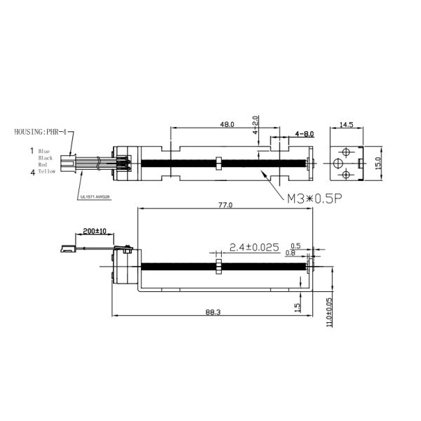 9 V DC Permanent Magnet Slider Screw Stepper Motor 18 Degree Step Angle for Precision medical devices、door locks
