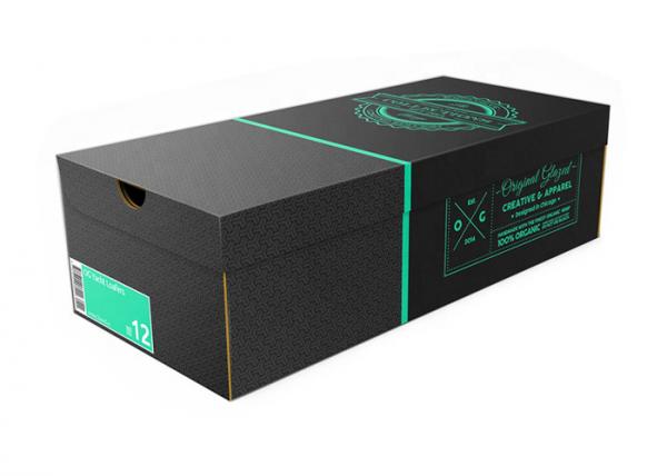 Custom Magnetic Closure Flip Lid Cardboard Shoe Boxes With Silver Foil Stamped Logo