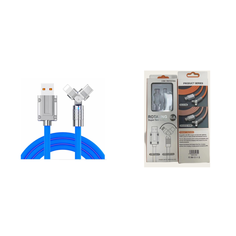 ETEK 4-Core Fast Charging USB Cable,1M, Pure Copper, TPE+Zinc Alloy, 7 Colors, with LED Indicator