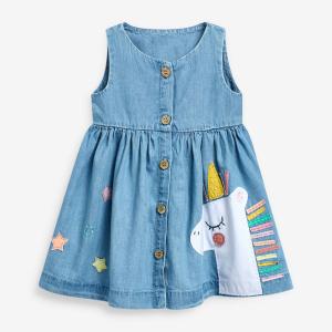 Wholesale Summer Children'S Clothing Girls Printed Dress Children'S Denim Dress from china suppliers