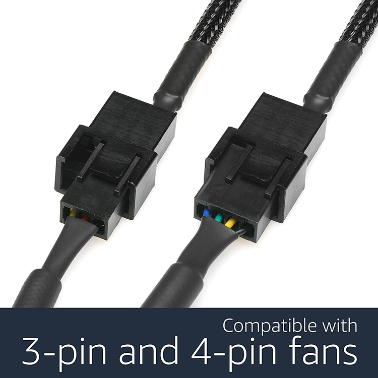 Braided USB to 3 Pin 4 Pin Molex Female PWM 5V Fan Power Supply Adapter Connector Cable for Computer Cooler