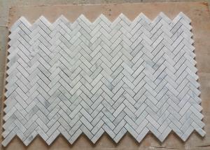 Wholesale C Carrara Natural Marble Mosaic Tile Bathroom Decor With Herringbone Shape from china suppliers