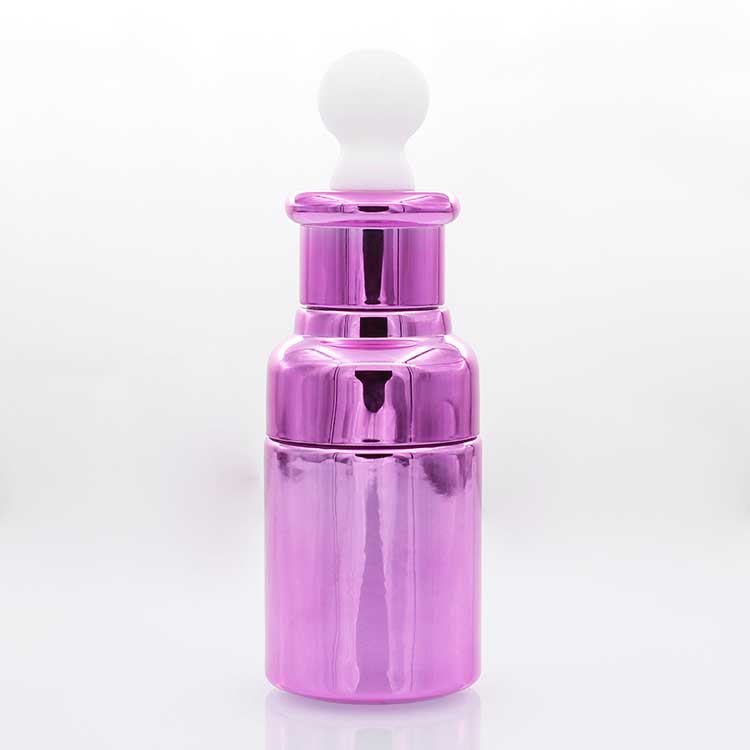 light smooth 100ml Glass Dropper Bottles Purple Painting with rubber head