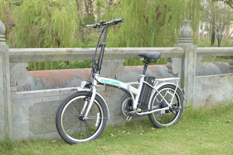 25km/H Small Long Range Folding Electric Bike 36V 250W Brushless Hub Motor