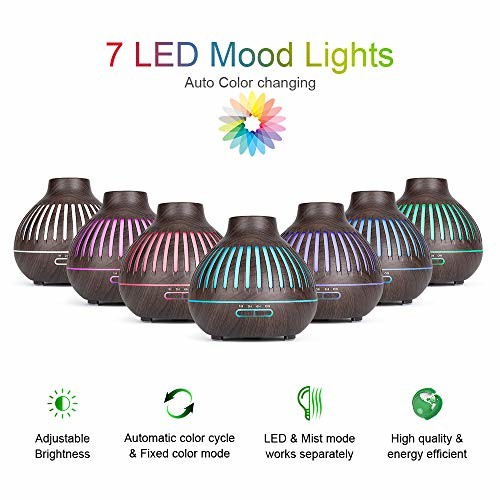 Color Changing 400ml 10W Wood Grain Aromatherapy Diffuser