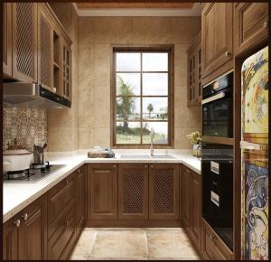 Wholesale 3500mm E1 U Shaped Kitchen Island Cabinets Design With Drawers Family House from china suppliers