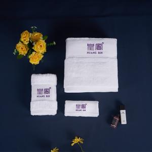 Wholesale 100% Cotton Luxury Hotel Towel Set Custom Embroidered Logo Hotel Spa White Bath Towel from china suppliers