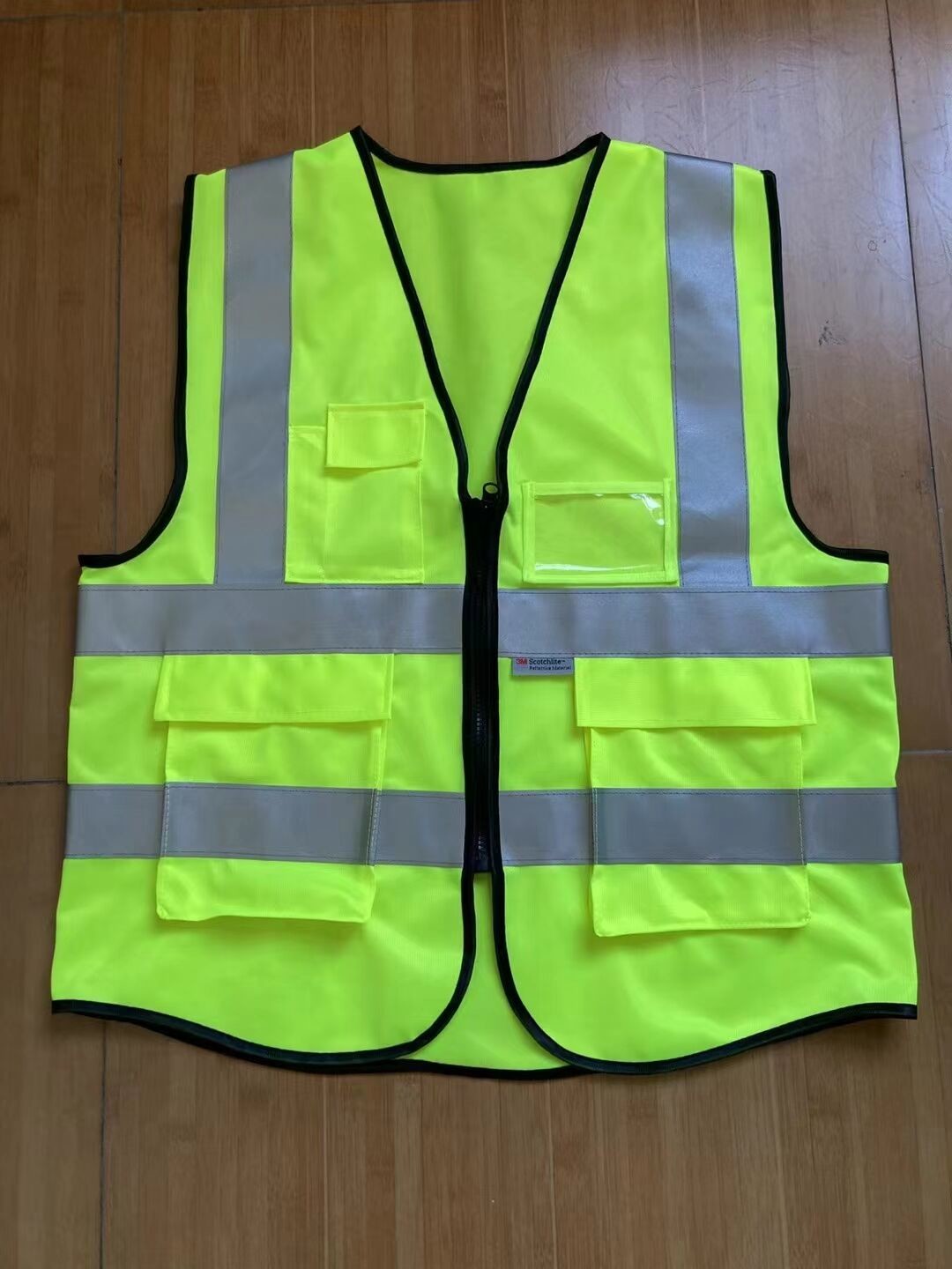 60 Grams Polyester Safety Vest High Visibility Vest With 2 Pockets