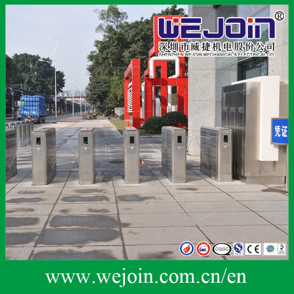 Electronic Flap Barrier Turnstile , Steel Barrier Gate WEJOIN OEM /ODM Barcode Scanner