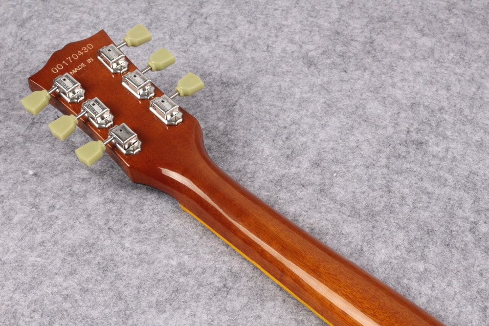 Custom 50th Anniversary LP Reissue electric guitar,Aged Vintage Cherry Sunburst tiger flame musical guitar free shipping