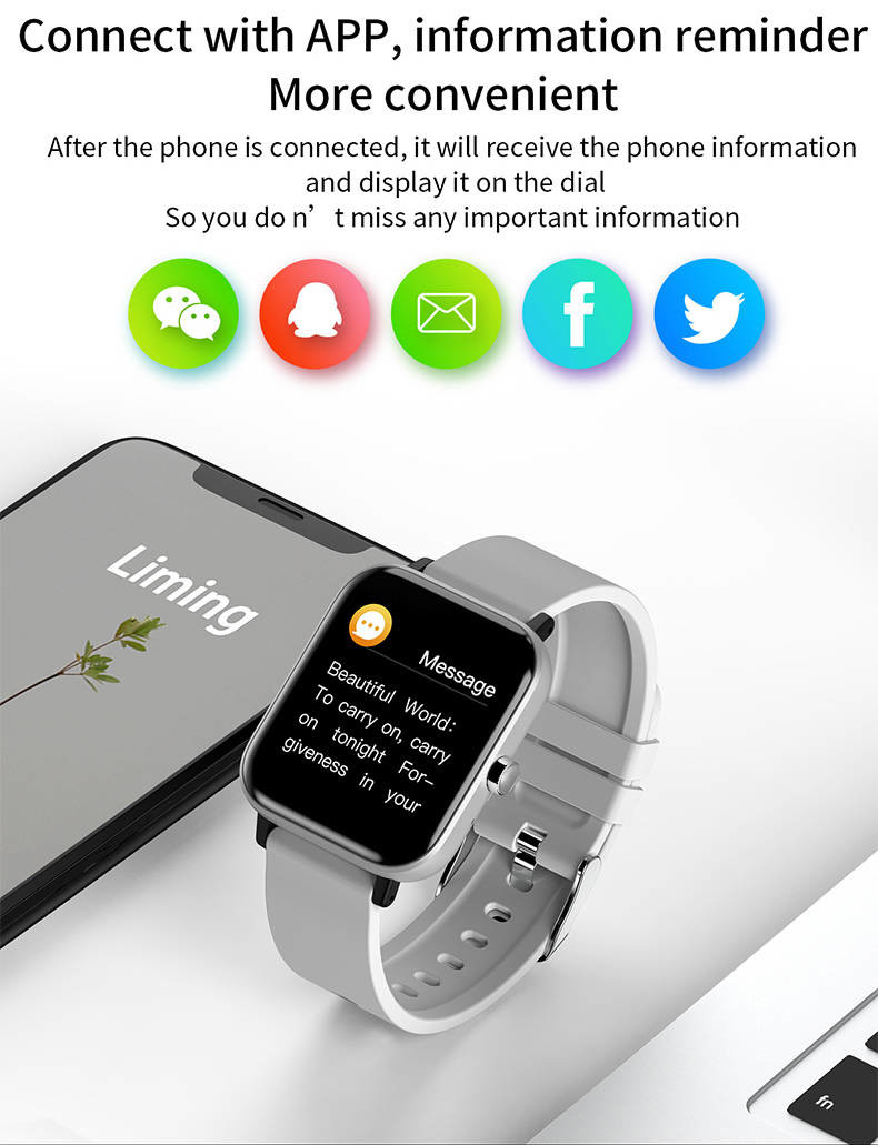 180mAh Bluetooth IOT Devices Fitness Smartwatch BT Music Calories Burn For Workout