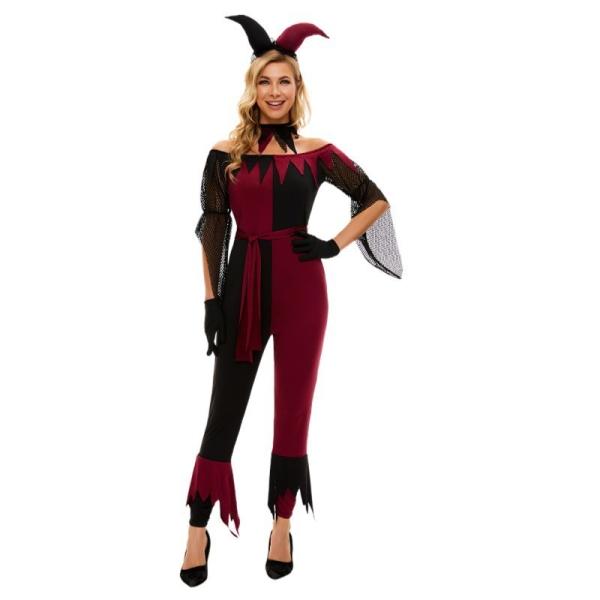Costumes Type Anime Costumes Ladies Halloween Devil Jester Cosplay Costume for