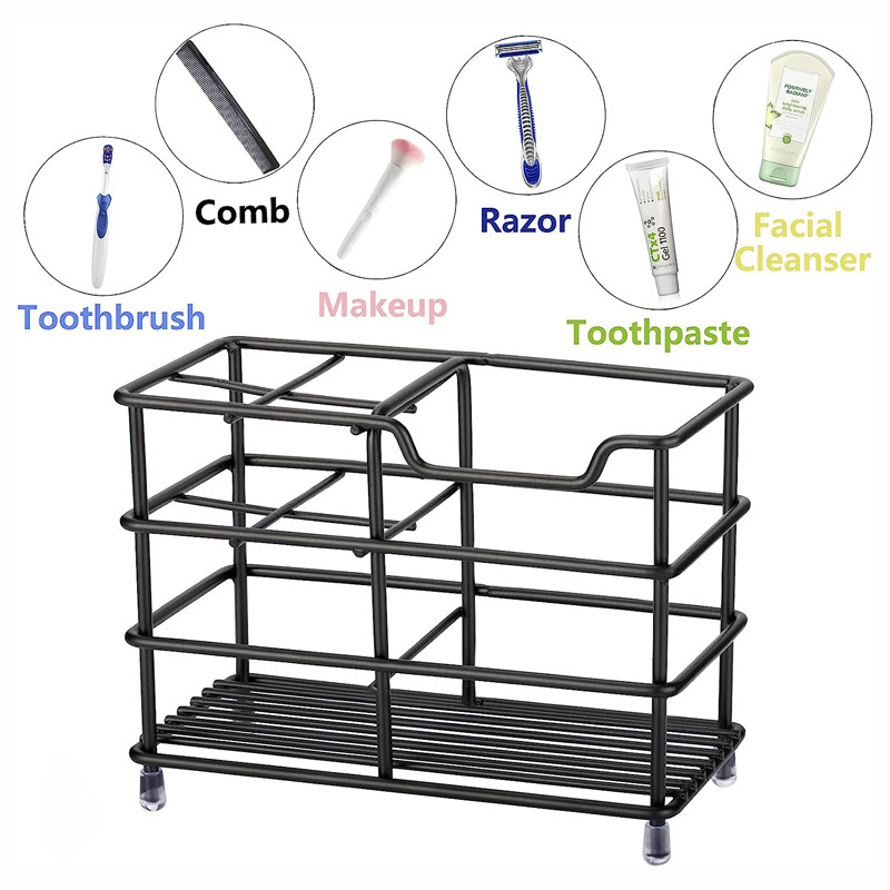 304 Stainless Steel Bathroom Toothbrush Holder Toothpaste Holder Stand Bathroom Accessories Organizer