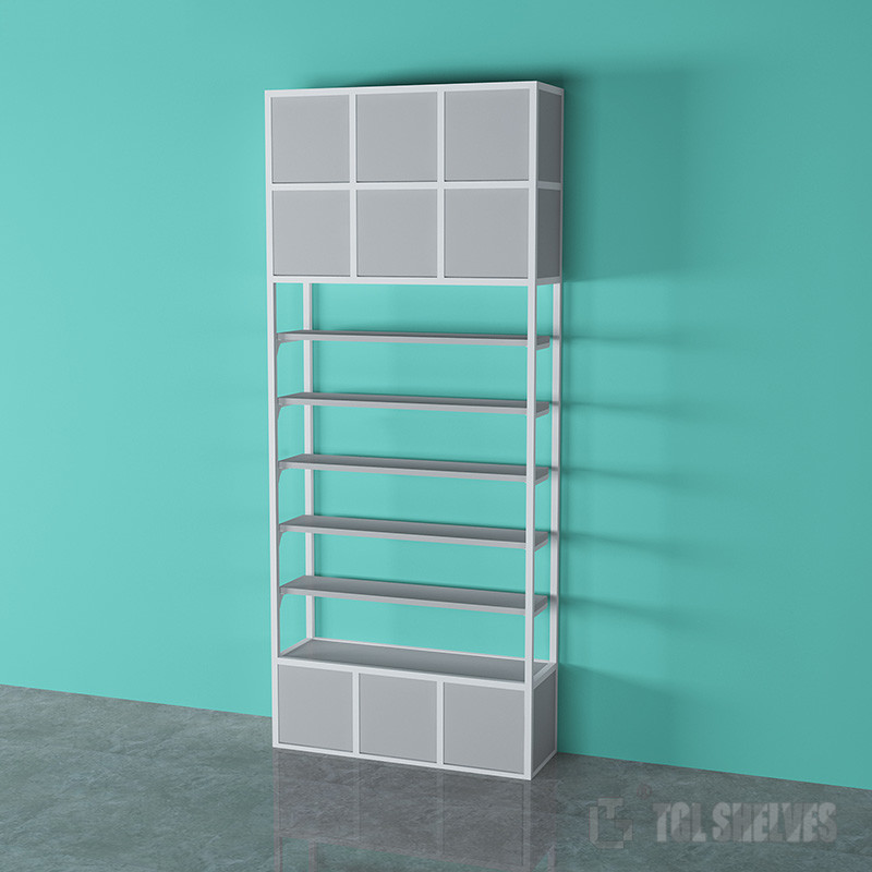 Customized Wooden Gondola Display Shelf Storage Rack For Retail Store
