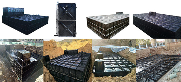 Cubic Underground Water Tank Square / Rectangular Shape SUS HDG Combined