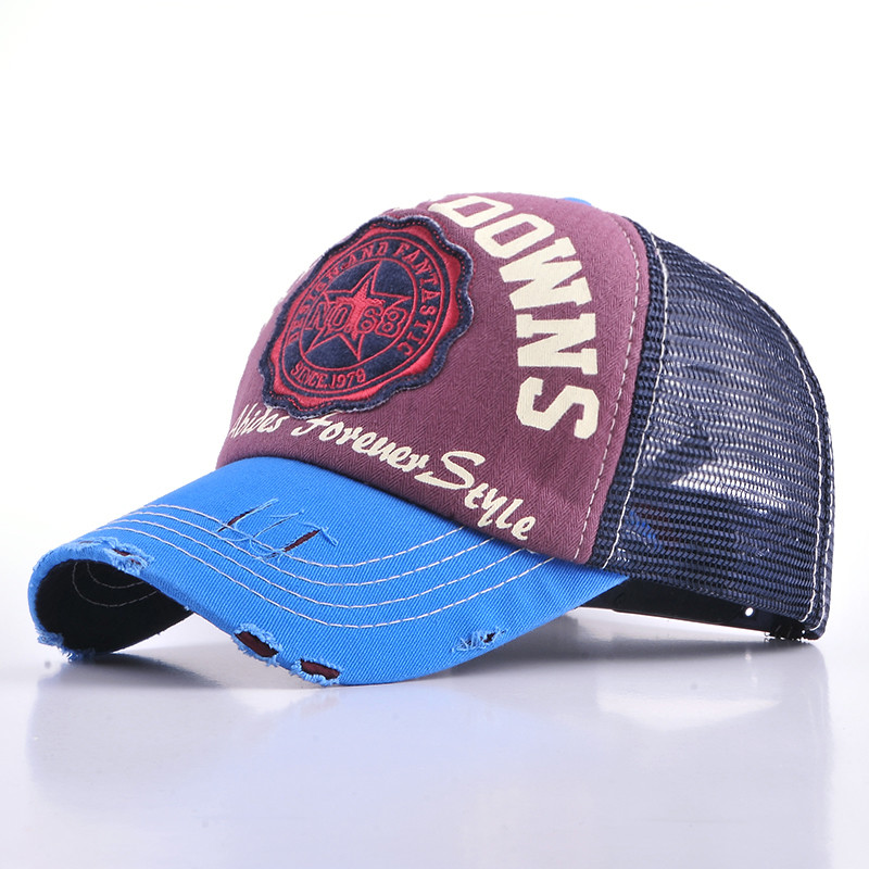 Vintage Adjustable 5 Panel Trucker Hat Men Women Summer Washed Trucker Cap