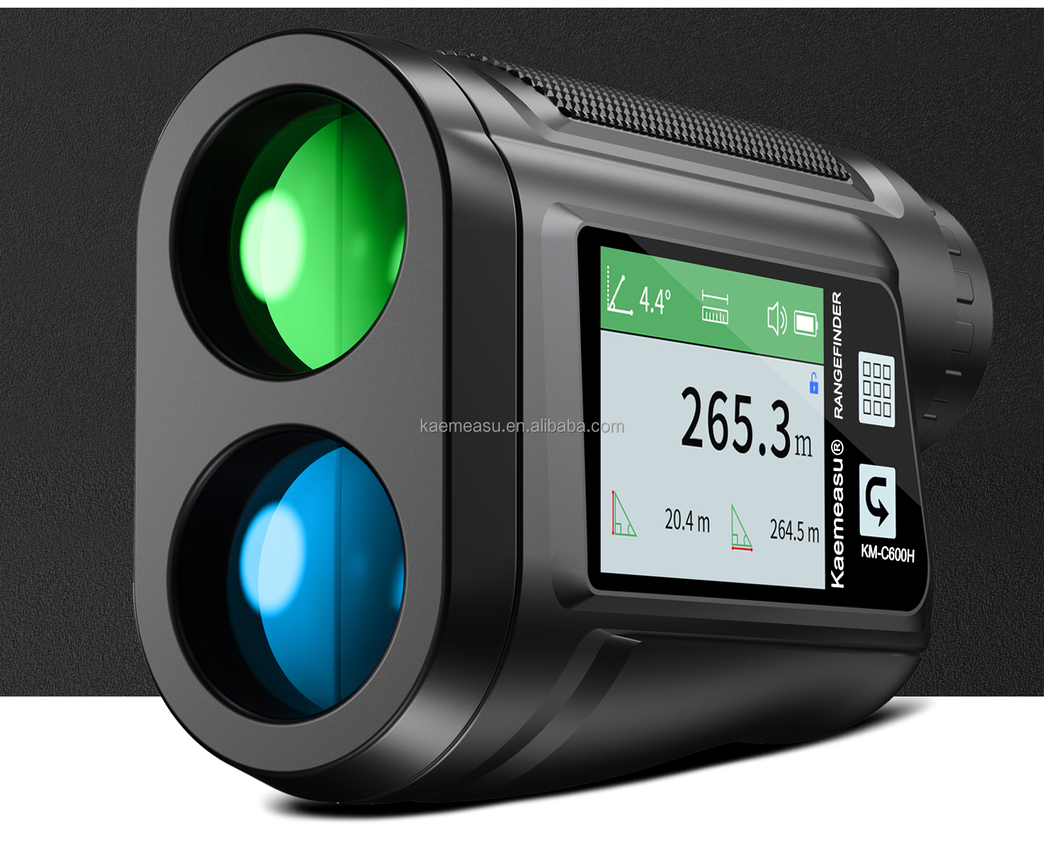 Digital laser rangefinder with side screen, golf rangefinder, hunting telescope rangefinder.