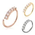 Shellhard Trendy 5 Crystals Nose Ring Vintage Rhinestone Stainless Steel Nose