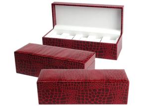Wholesale Red Mens Luxury Watch Case , Rectangle MDF + Velvet Women'S Watch Case from china suppliers