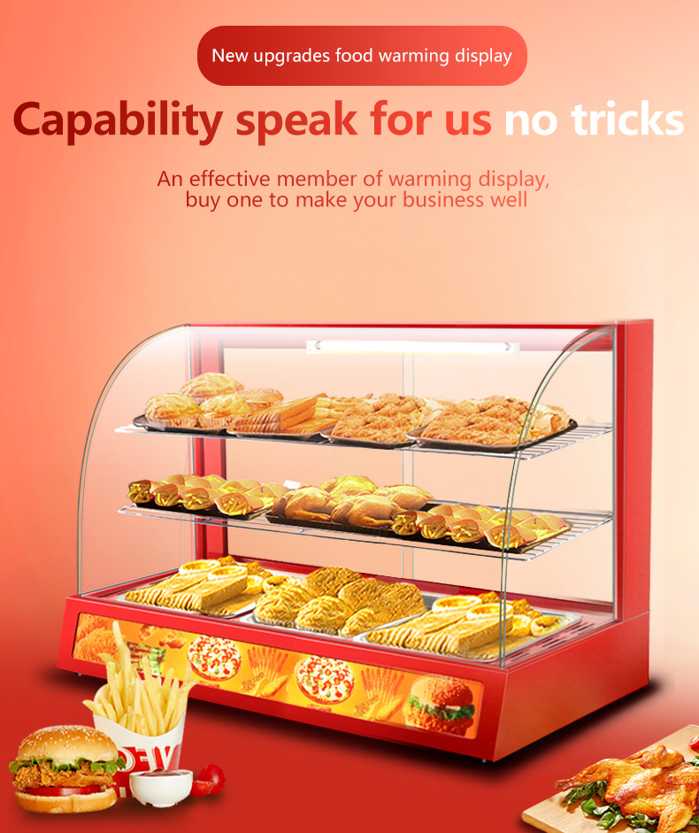 Hotel and Restaurant Catering Equipment Electric Food Display Warmer with 1.2kw Power