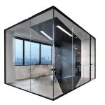 Modern Frameless Office Partitions Restaurant Movable Decorative Glass Partition