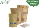 Moisture Proof Stand Up Kraft Bag With Window, Kraft Paper Food Packing Bags