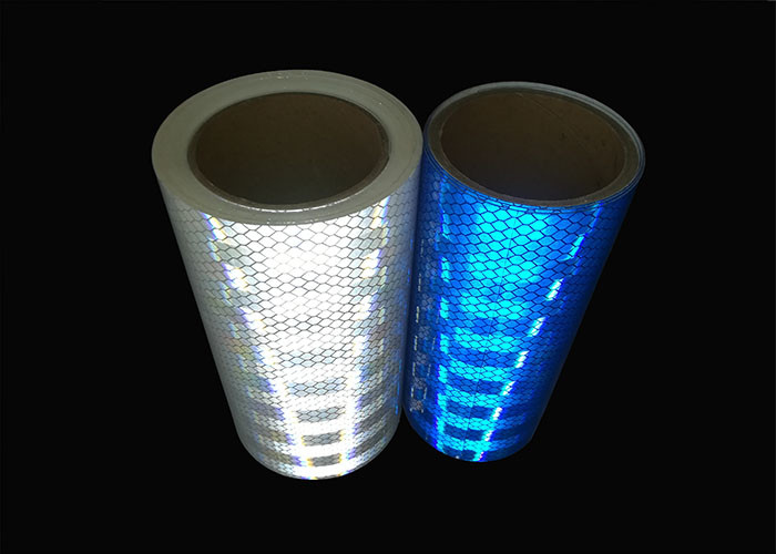 Heavy Duty High Intensity Prismatic Reflective Sheeting , Fluorescent Yellow Reflective Vinyl