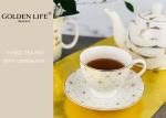 Europe coffee cups set Golden decal pattern British Porcelain Tea Set Ceramic