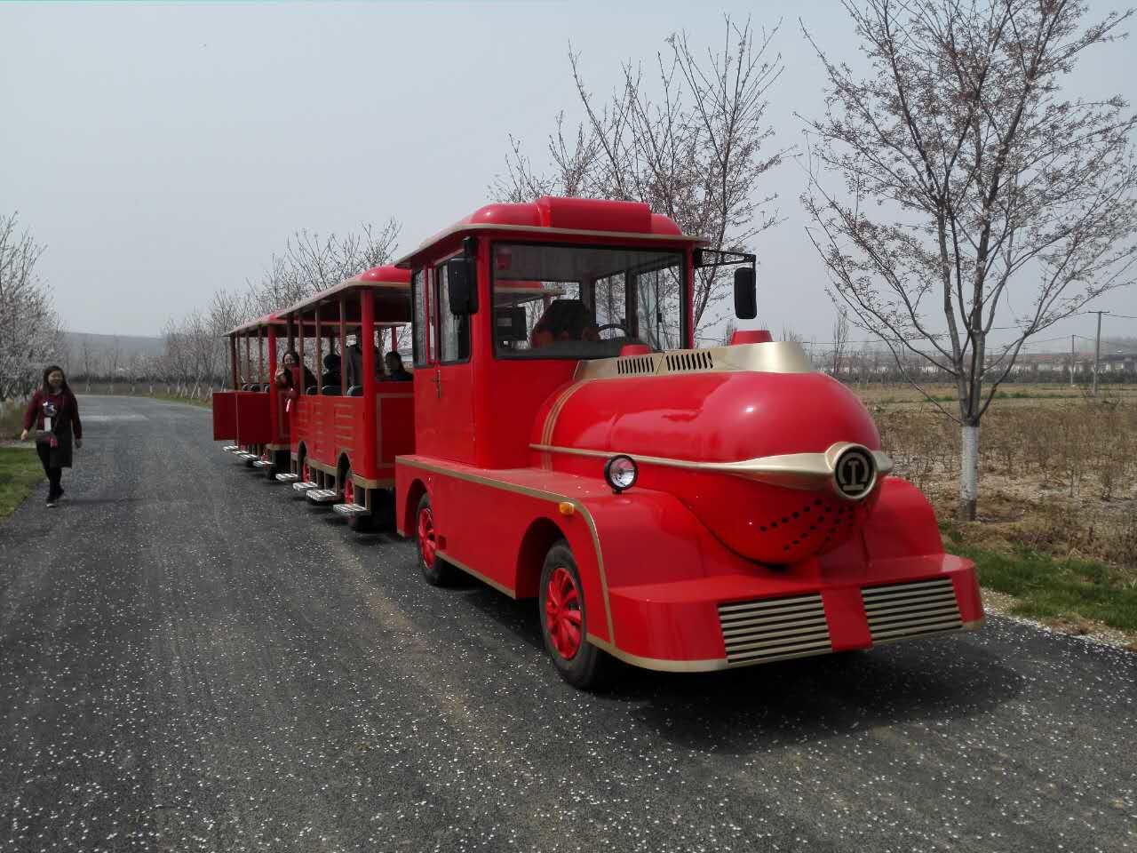 Diesel Power 42 Seats Small Trackless Train For Amusement Park Low Emission