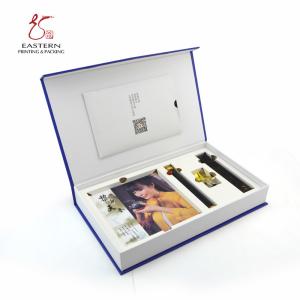 Wholesale CMYK Rigid Cardboard Gift Boxes Blue Printed With Insert from china suppliers