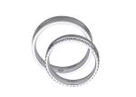 Simple Circular Groove Design 12g White Gold Couple Rings