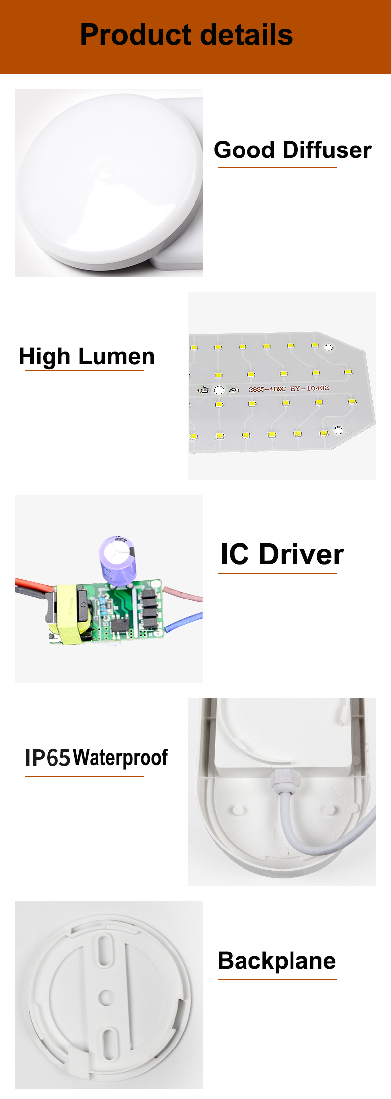 NO Dimmer 15w 20w IP65 Wall Mounted Outdoor LED Moisture-Proof Lamp for Russia Buyers